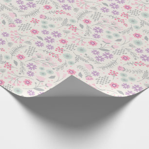 Floral girl wrapping paper