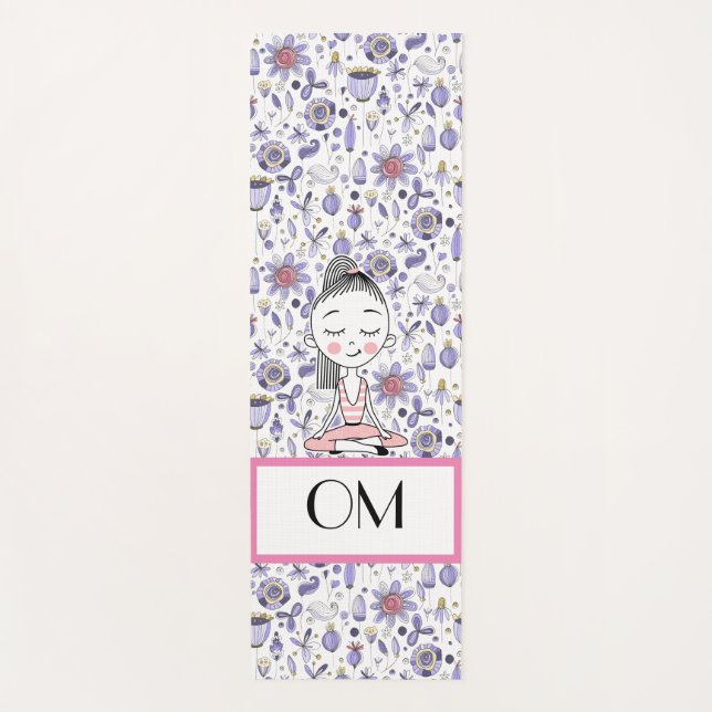 Floral Girl  Yoga Mat (Front)