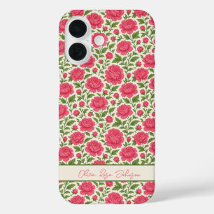 Floral Girly Aesthetic Lush Pink Peonies iPhone 16 Case