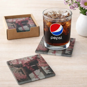 Floral Glass Coaster – Elegant Flower Design Aes