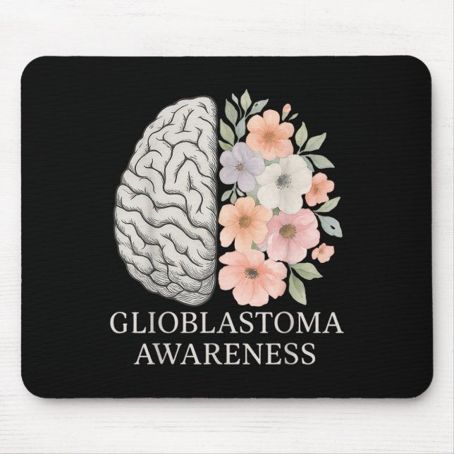 Floral Glioblastoma Awareness Month Brain Cancer G Mouse Mat (Front)
