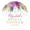 Floral Glitter Amethyst Bridal Shower Sticker