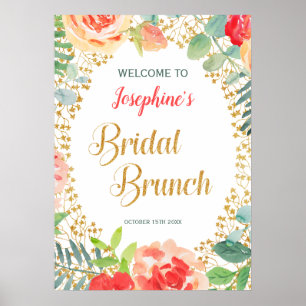 Floral & Glitter Brunch Bridal Shower Poster