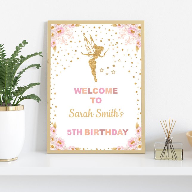 Floral Glitter Fairy Welcome Signs (Floral Glitter Fairy Welcome Signs)