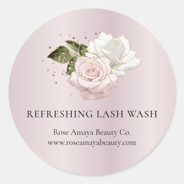 Floral Glitter Lash Extension Beauty Product Label (Front)