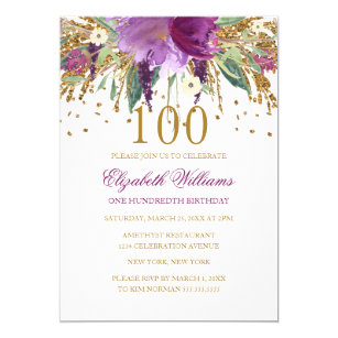 100th birthday invitations zazzle uk