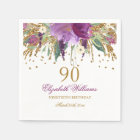 Floral Glitter Sparkling Amethyst 90th Birthday