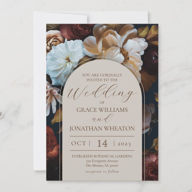 Floral Glow 5x7 Wedding Invitation (Front)