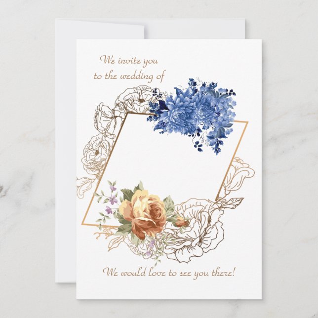 Floral Glow Wedding Invitation Card (Front)