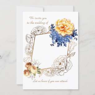 Floral Glow Wedding  Set Invitation  Card