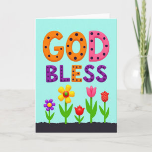 Floral God Bless Mothers Day Card