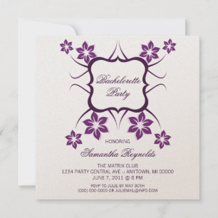 Floral Goddess Bachelorette Party Invite, Purple Invitation