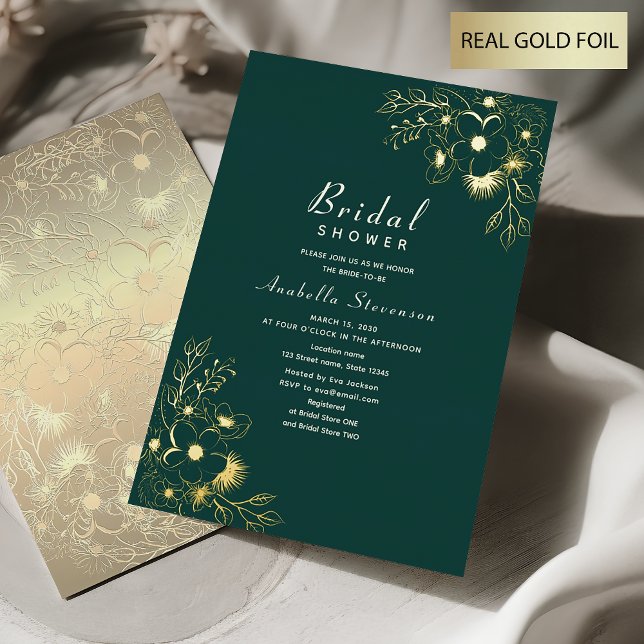 Floral Gold and Emerald Green Bridal Shower (Creator Uploaded)