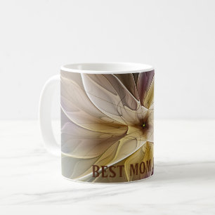 Floral Gold Aubergine Abstract Fractal Best Mum Coffee Mug