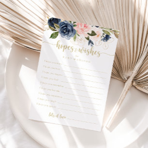 Floral Gold Baby Shower Hopes & Wishes Card