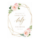 Floral Gold Baby Shower Welcome Sign