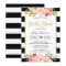 Floral Gold Black White Stripes Bridal Shower