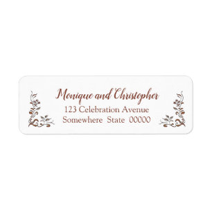 Floral Gold Copper Burgundy Wedding