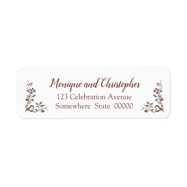 Floral Gold Copper Burgundy Wedding (Front)