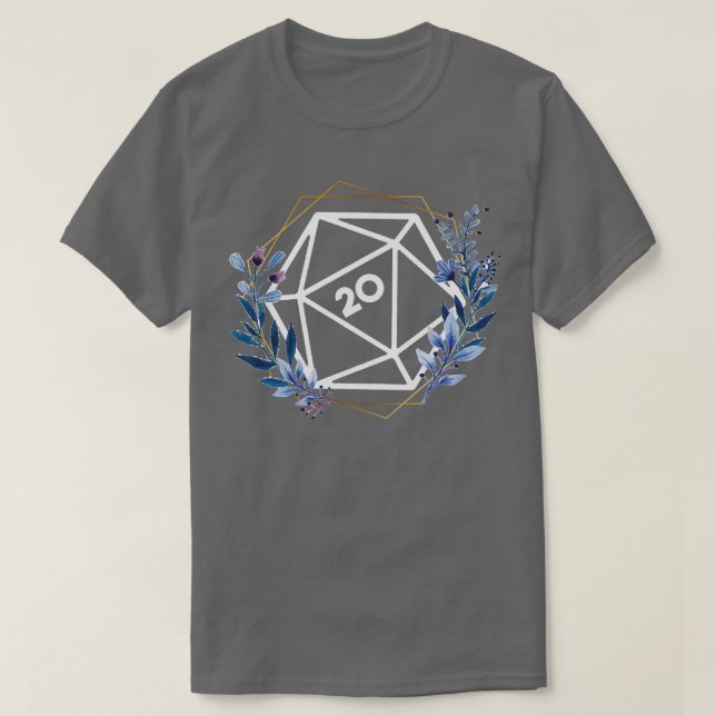 Floral Gold D20 T-Shirt (Design Front)