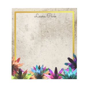 Floral Gold Faux Personalised Cute Girly Notepad