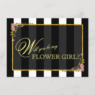 Floral Gold Foil WILL YOU BE MY FLOWER GIRL? Invitation