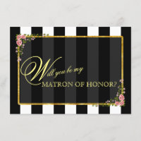 Floral Gold Foil WILL YOU BE MY MATRON OF HONOR?