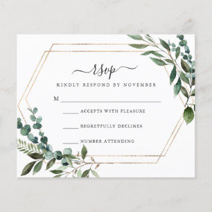 Floral Gold Frame RSVP Card   Budget