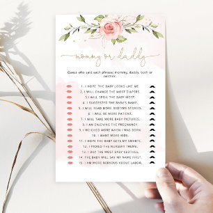 Floral gold Guess Who Said It Mummy or Daddy game