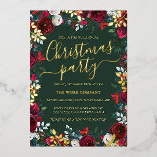 Floral Gold Leaf Corporate Christmas Party 