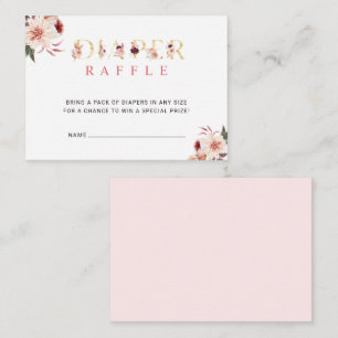 Floral Gold Letter Elegant Diaper Raffle Enclosure Card