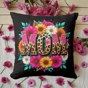 floral gold mum cushion