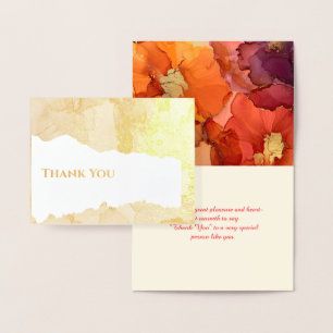 Floral Gold or Silver Foil Thank You Card