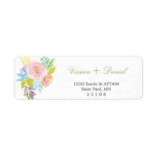 Floral Gold Return Address Labels