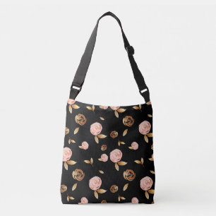 Floral Gold Rose Crossbody Bag