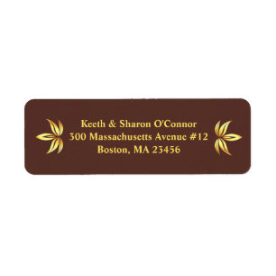 Floral Gold Small Return Address Labels