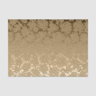 Floral Gold Succulent Print Pattern Metallic Tissue Paper