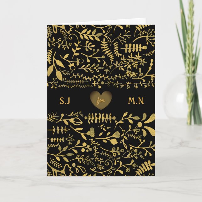 Floral Gold, Valentine's Day Card (Front)