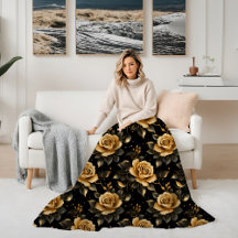 Floral Golden and Black Elegant Roses