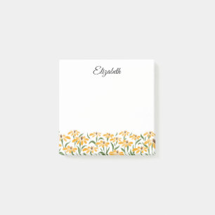 Floral Golden Black-Eyed Susan Watercolor Elegant Post-it Notes