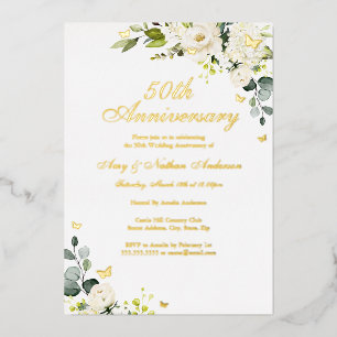 Floral Golden Butterfly 50th Wedding Anniversary