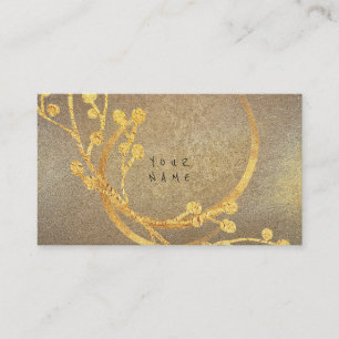 Floral Golden Foil Grungy Glam Vip Business Card