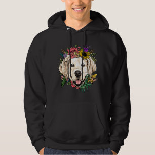 Floral Golden Retriever Dog Spring Nature Dog Love Hoodie