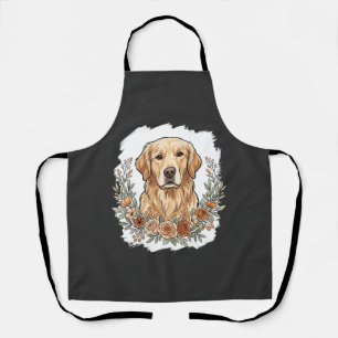 Floral Golden Retriever Sublimation Apron