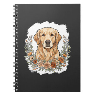 Floral Golden Retriever Sublimation Notebook
