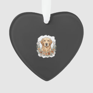 Floral Golden Retriever Sublimation Ornament