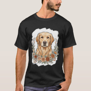 Floral Golden Retriever Sublimation T-Shirt
