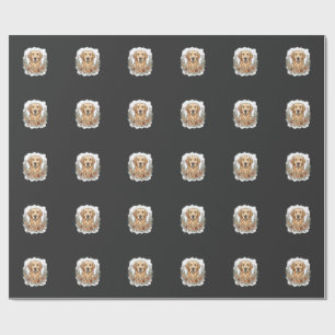Floral Golden Retriever Sublimation Wrapping Paper