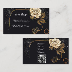 Floral Golden Rose Business Card
