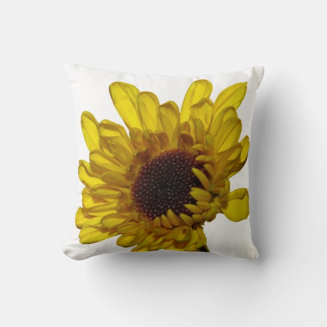 Floral Golden Yellow Flower Abstract Gift Favour Cushion (Front)